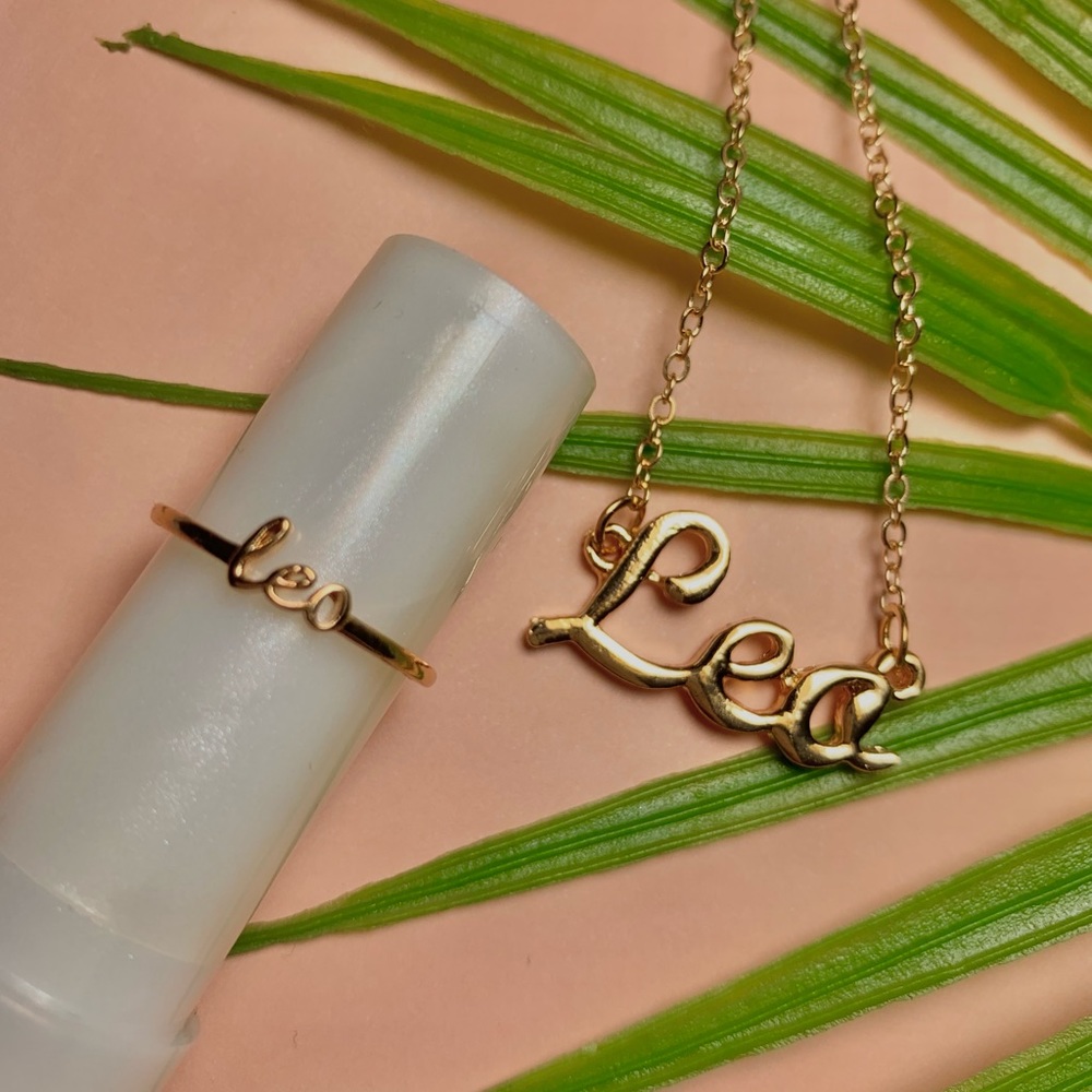 Leo Zodiac sign Necklace & Ring set